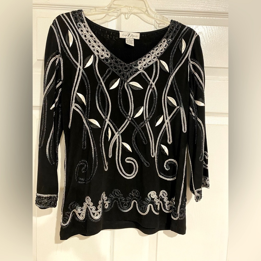 Once 1 Again metallic thread top. Size Large